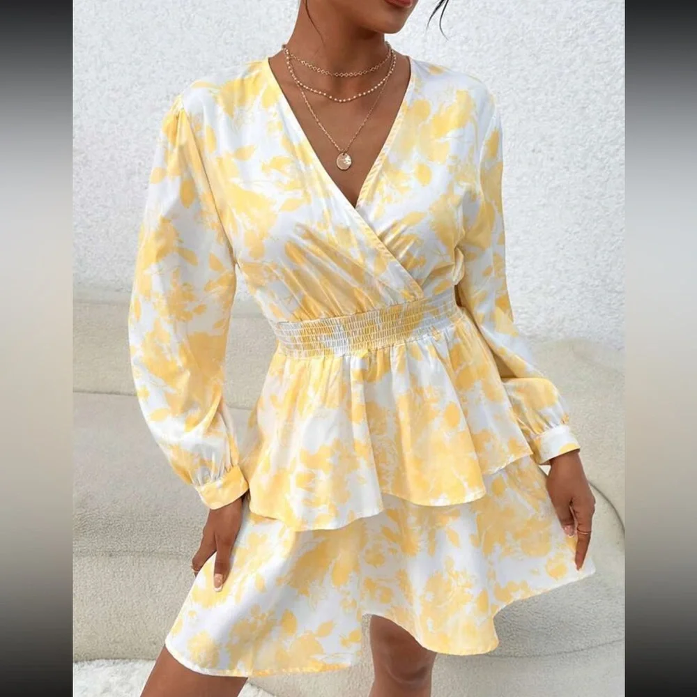 Boho floral print t shirred waist dress - Picture 11 of 13